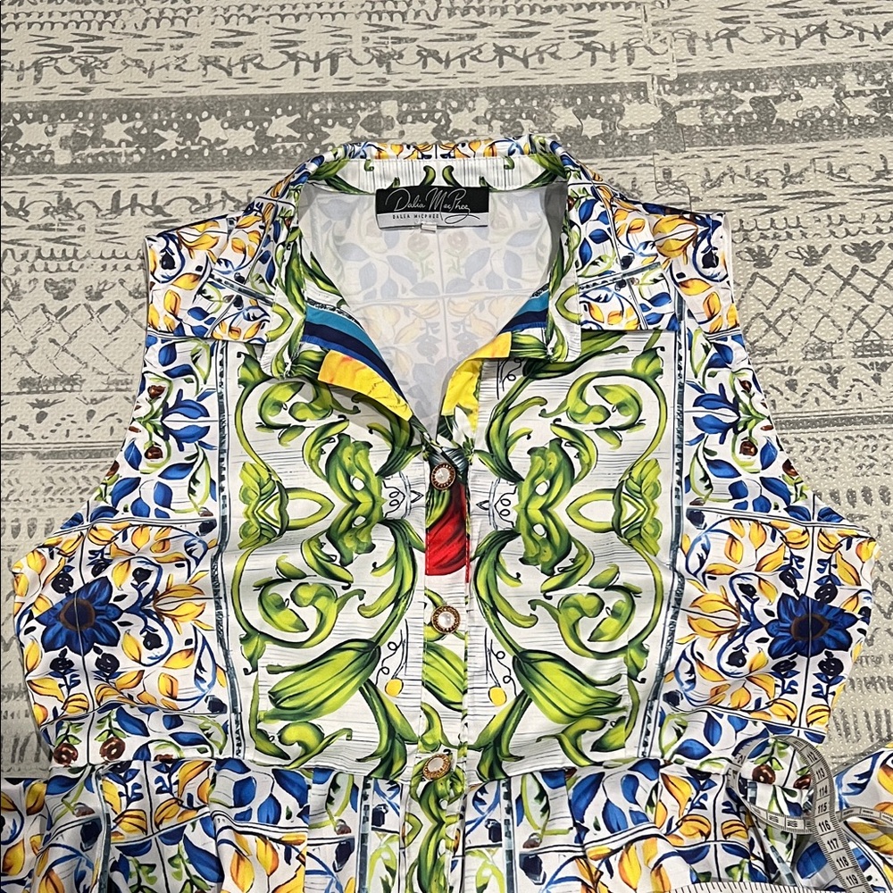 🌟 Dalia McPhee Vibrant Tile Print Maxi Dress – Size Large – Like New 🌟 - Picture 15 of 15